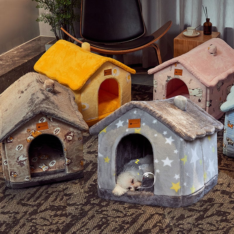 Dog House Bed with Orthopedic Support Plush Enclosed Pet Cave with Removable Cushion X Large - Image 9