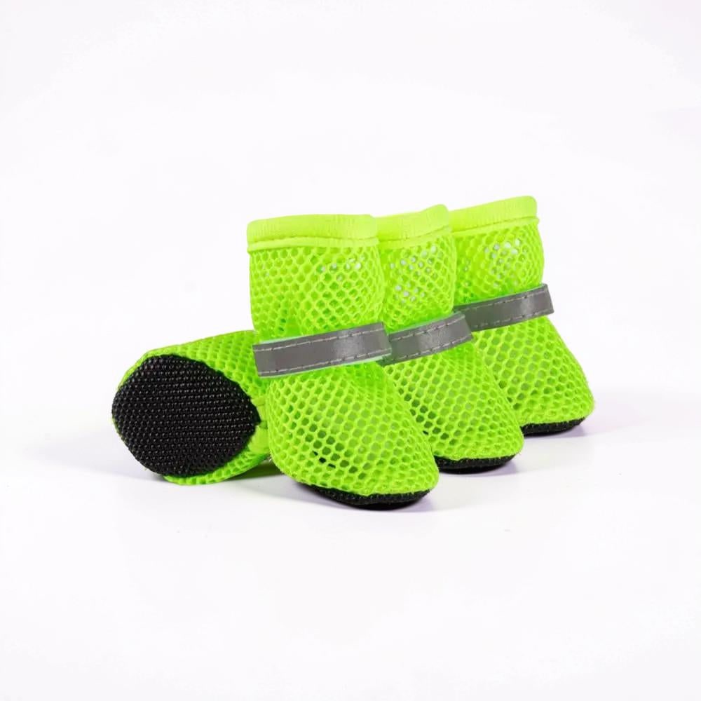 Dog Shoes Boots Paw Protection Mesh Breathable Non Slip Reflective 4 Pack Protective Booties - Image 2