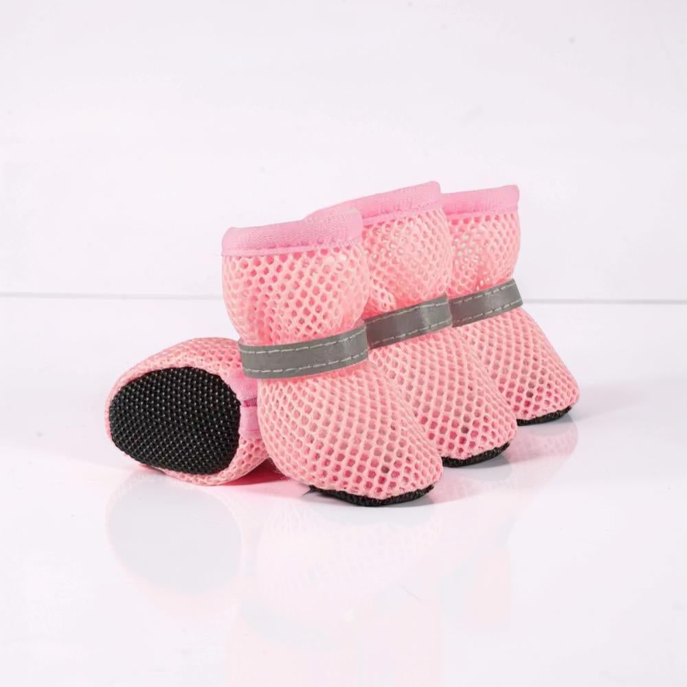 Dog Shoes Boots Paw Protection Mesh Breathable Non Slip Reflective 4 Pack Protective Booties - Image 3