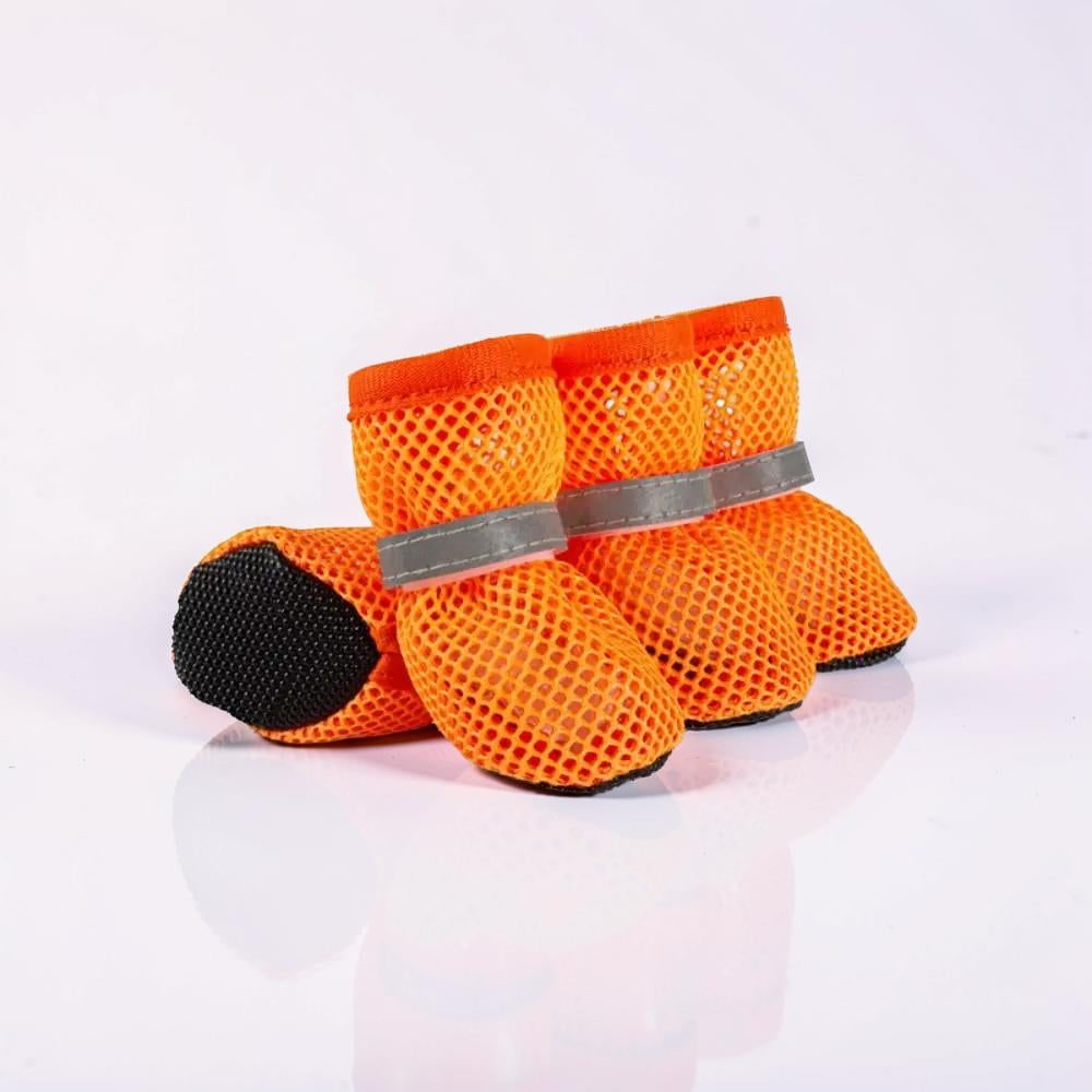 Dog Shoes Boots Paw Protection Mesh Breathable Non Slip Reflective 4 Pack Protective Booties - Image 4