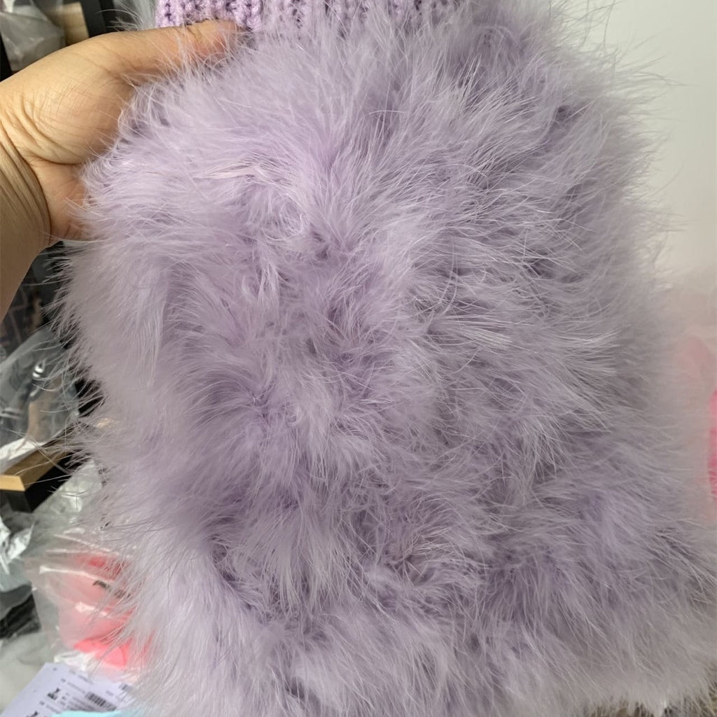 Dog Sweater with Ribbed Turtleneck and Fluffy Faux Fur for Small - Image 2