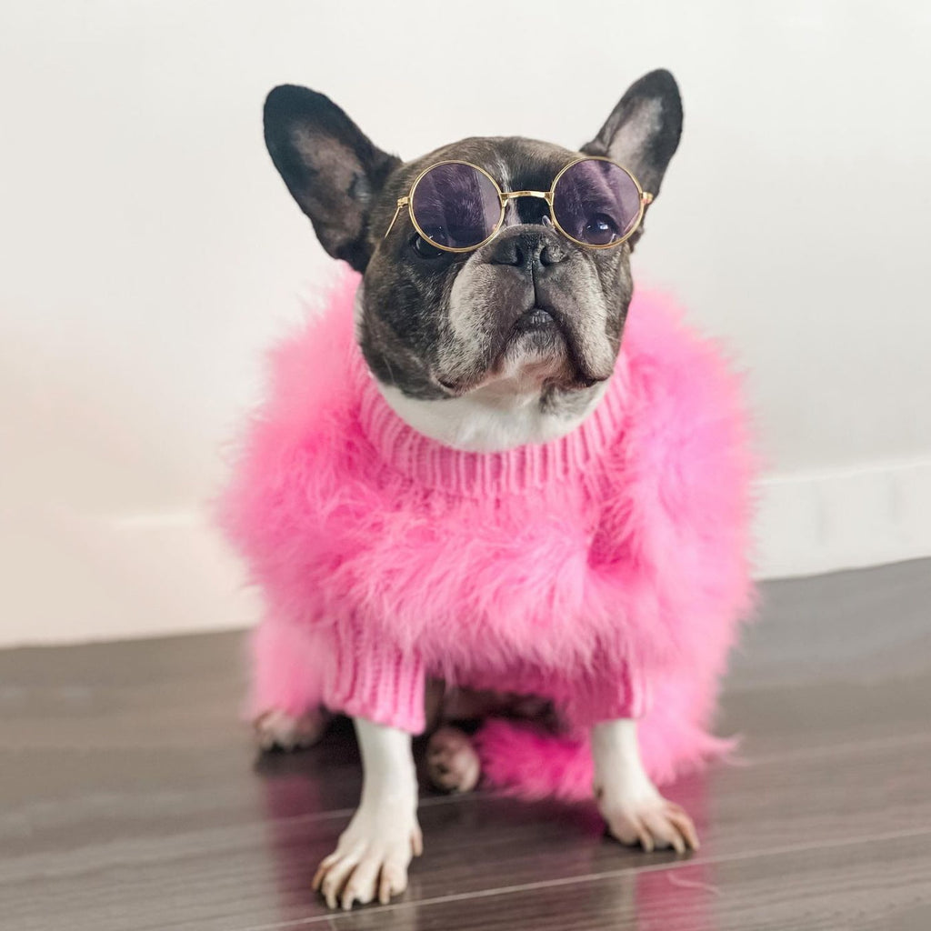 Dog Sweater with Ribbed Turtleneck and Fluffy Faux Fur for Small - Image 6