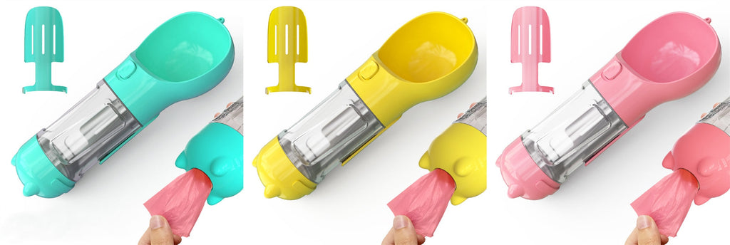 Dog Water Bottle Dispenser with Integrated Bowl and Waste Bag Storage for Outdoor Travel - Image 13