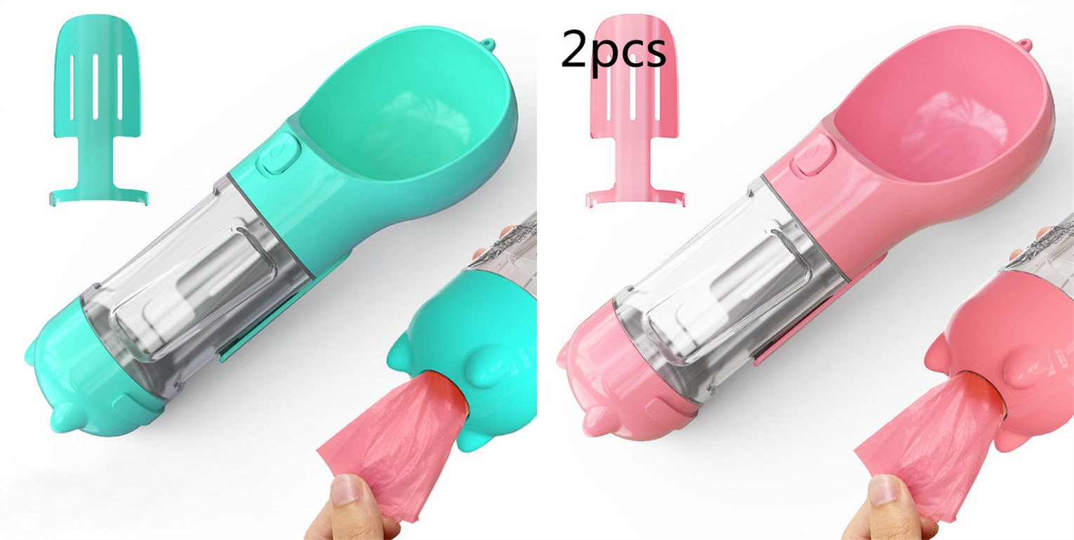 Dog Water Bottle Dispenser with Integrated Bowl and Waste Bag Storage for Outdoor Travel - Image 17