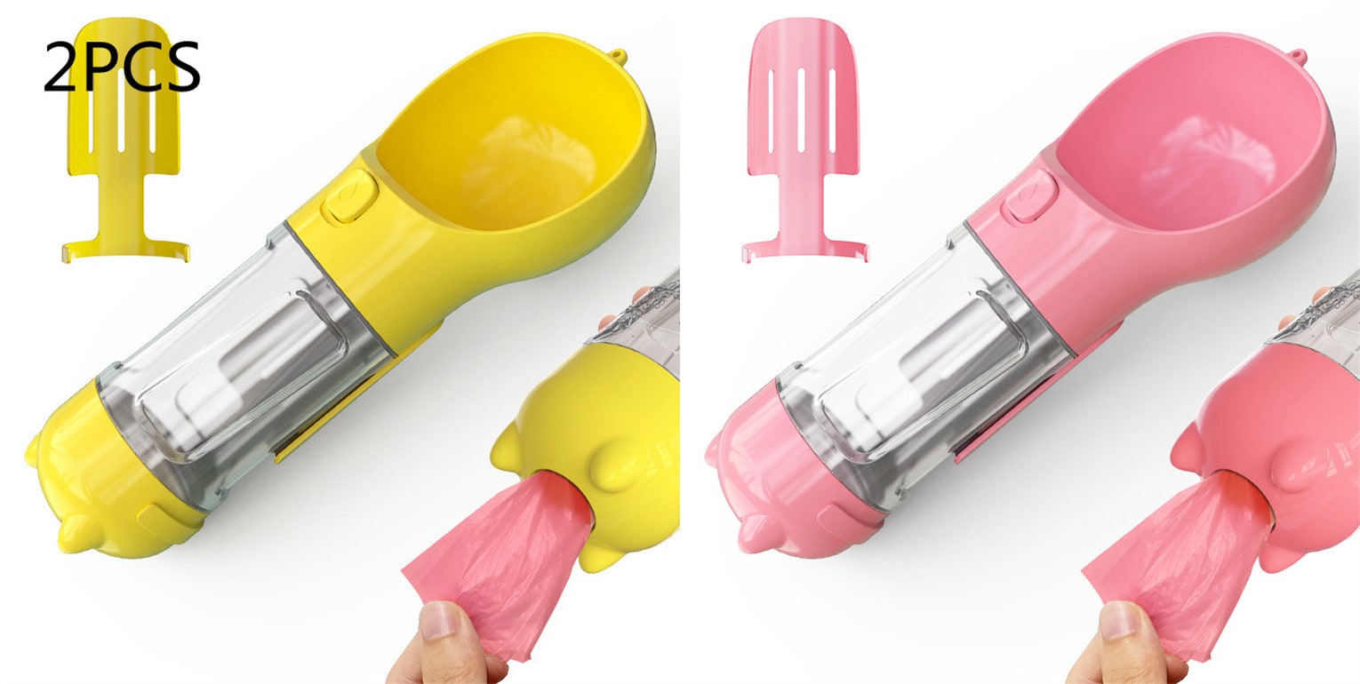 Dog Water Bottle Dispenser with Integrated Bowl and Waste Bag Storage for Outdoor Travel - Image 26