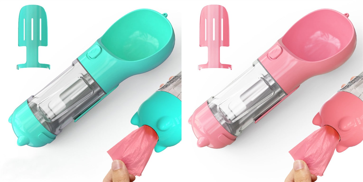 Dog Water Bottle Dispenser with Integrated Bowl and Waste Bag Storage for Outdoor Travel - Image 32