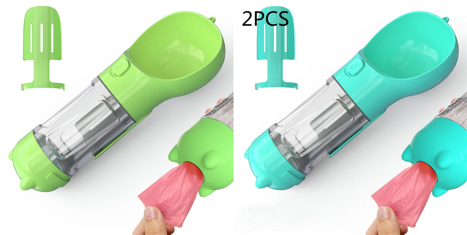 Dog Water Bottle Dispenser with Integrated Bowl and Waste Bag Storage for Outdoor Travel - Image 33