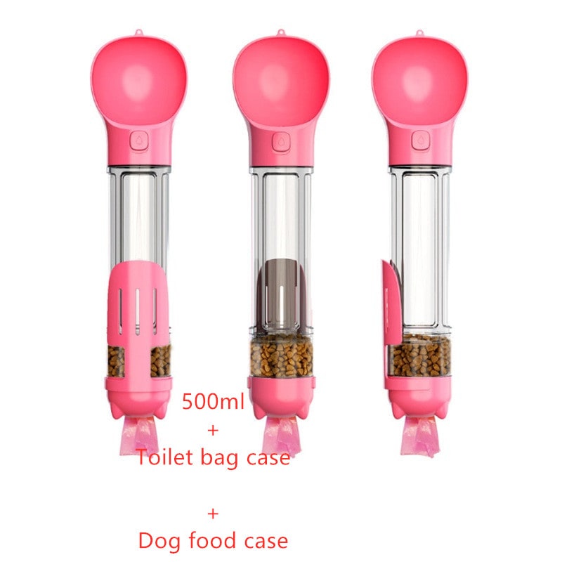 Dog Water Bottle Dispenser with Integrated Bowl and Waste Bag Storage for Outdoor Travel - Image 35
