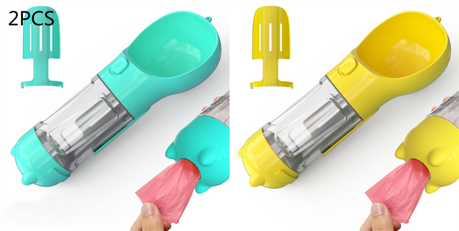 Dog Water Bottle Dispenser with Integrated Bowl and Waste Bag Storage for Outdoor Travel - Image 37