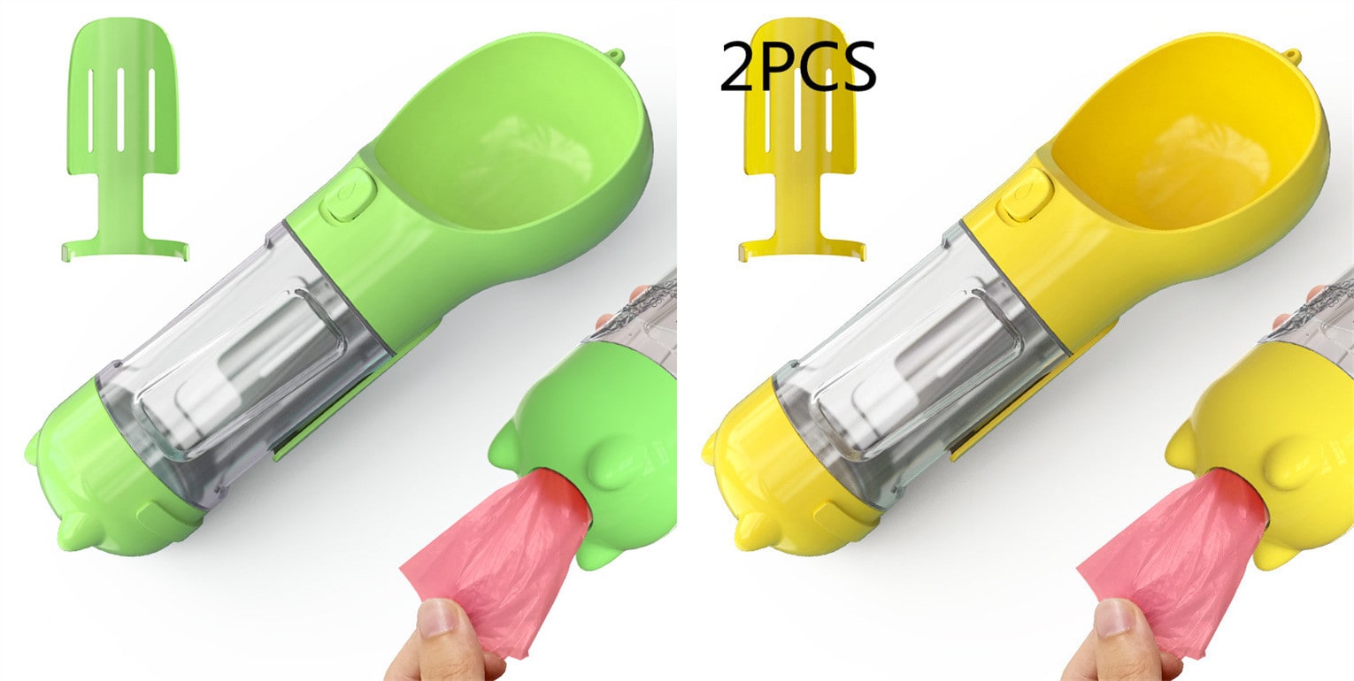 Dog Water Bottle Dispenser with Integrated Bowl and Waste Bag Storage for Outdoor Travel - Image 40