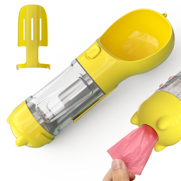 Dog Water Bottle Dispenser with Integrated Bowl and Waste Bag Storage for Outdoor Travel - Image 42