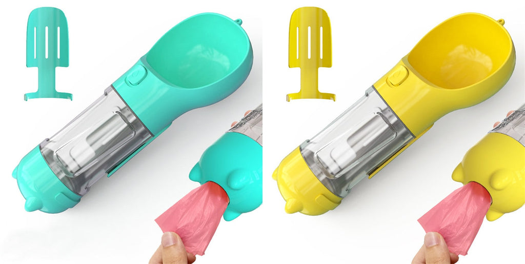 Dog Water Bottle Dispenser with Integrated Bowl and Waste Bag Storage for Outdoor Travel - Image 47