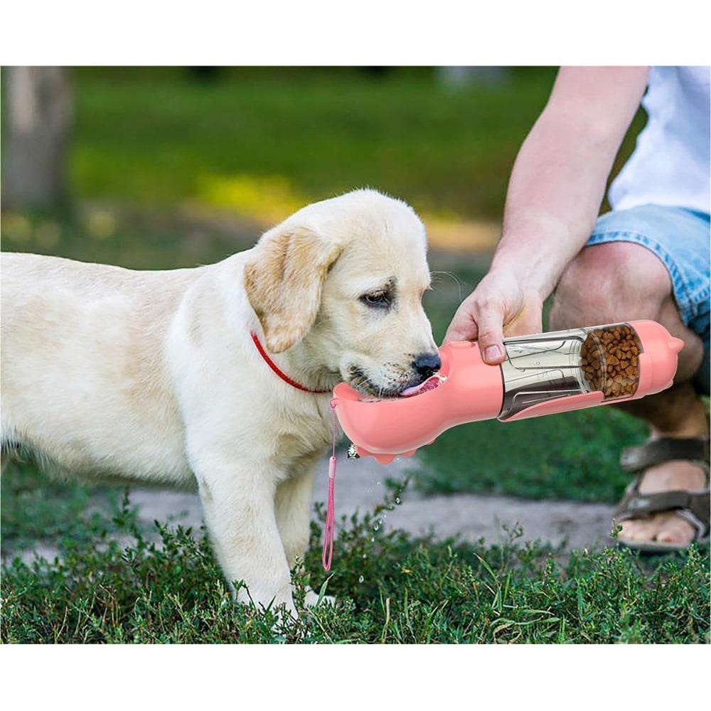 Dog Water Bottle Dispenser with Integrated Bowl and Waste Bag Storage for Outdoor Travel - Image 6