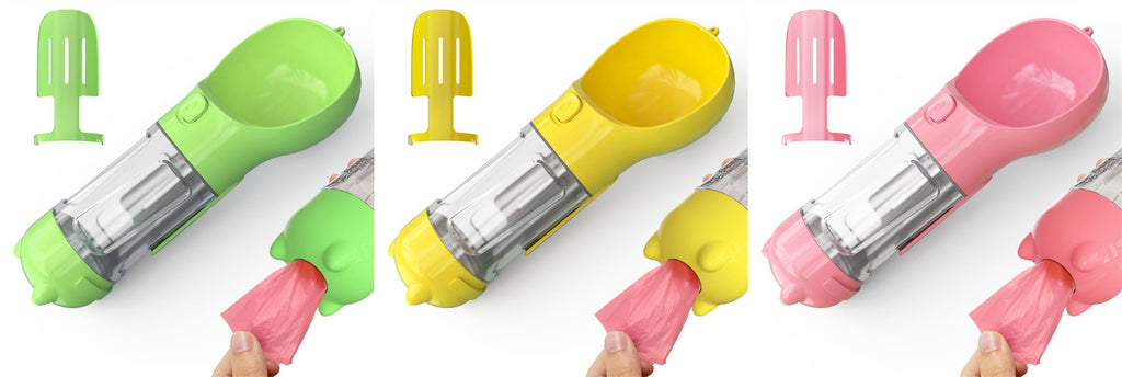 Dog Water Bottle Dispenser with Integrated Bowl and Waste Bag Storage for Outdoor Travel - Image 9