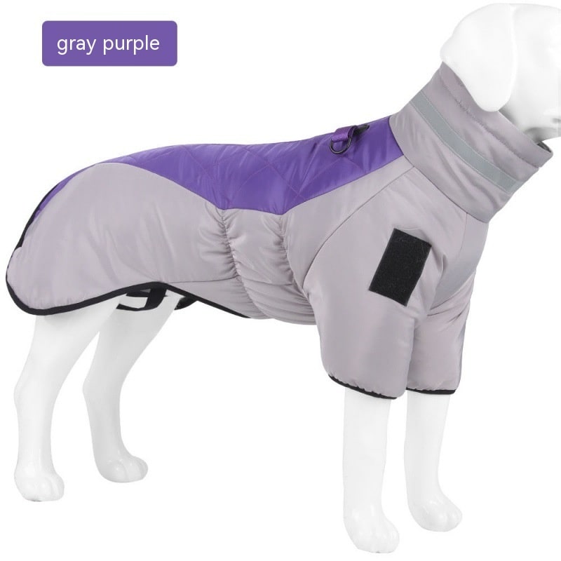 Dog Winter Coat Jacket with Warm Padded Puffer and Reflective Safety Stripe - Image 2