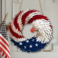 Door Wreath Patriotic 4th July Bald Eagle Red White Blue American - Image 1