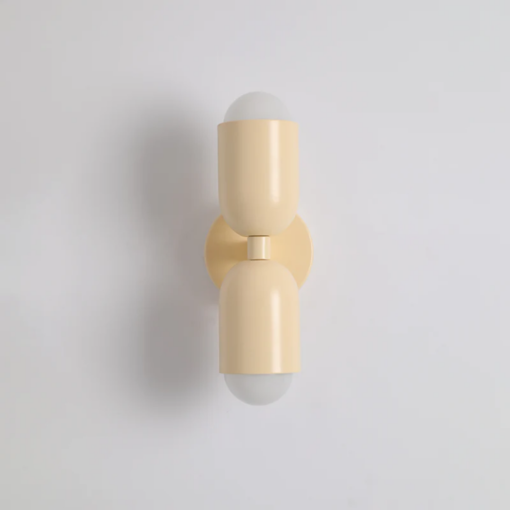 Double-Sided Wall Sconce Light with Capsule Shades and Dual Up-Down LED Lighting - Image 1
