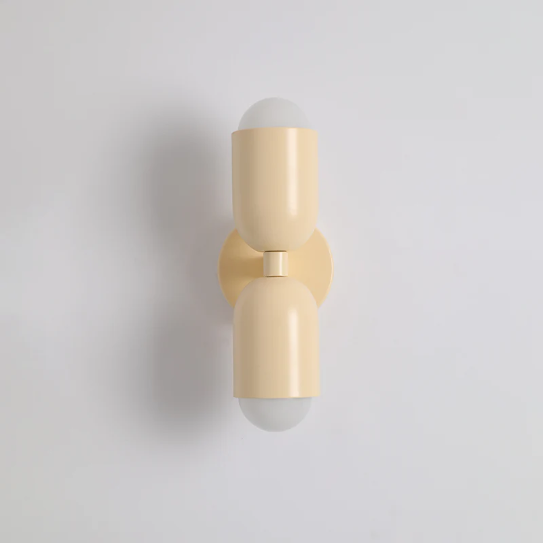 Double-Sided Wall Sconce Light with Capsule Shades and Dual Up-Down LED Lighting - Image 1