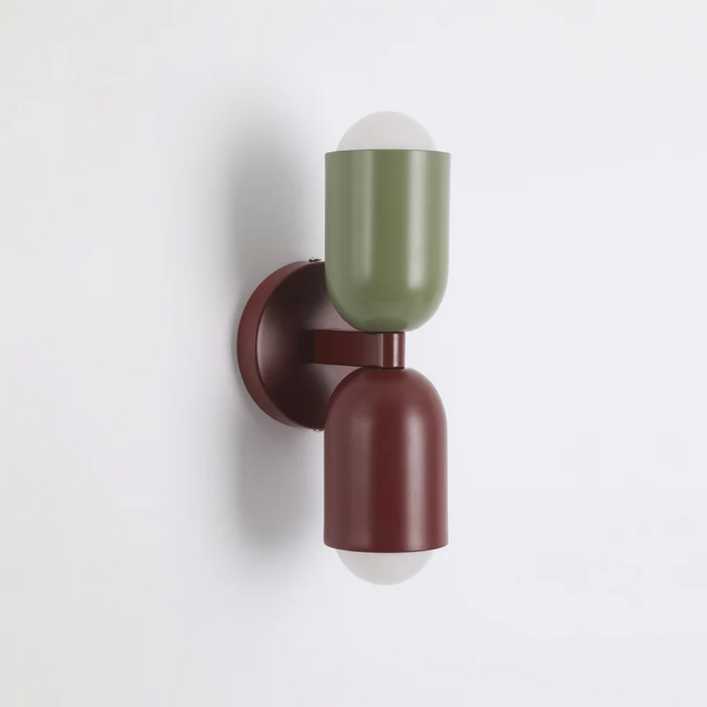 Double-Sided Wall Sconce Light with Capsule Shades and Dual Up-Down LED Lighting - Image 3