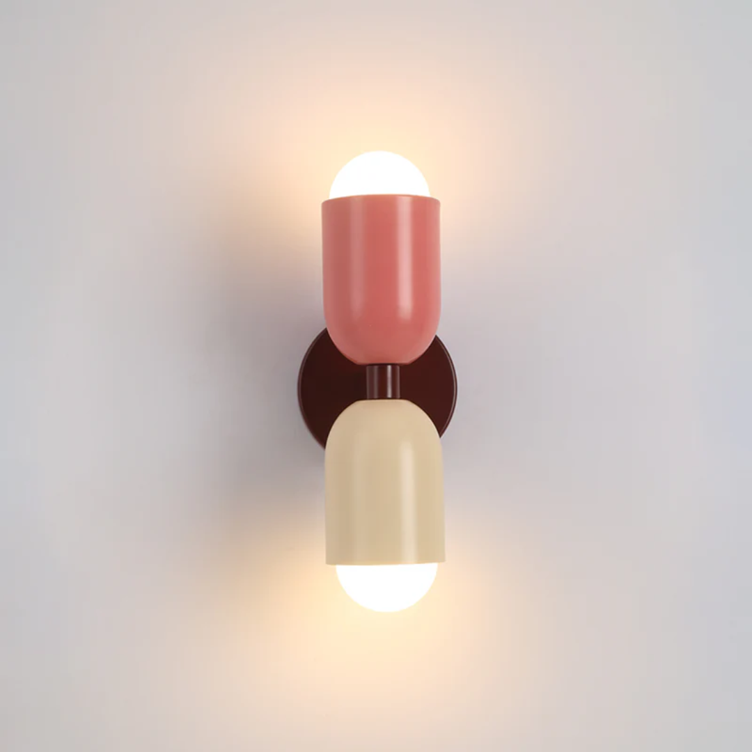 Double-Sided Wall Sconce Light with Capsule Shades and Dual Up-Down LED Lighting - Image 4