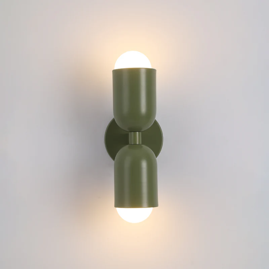 Double-Sided Wall Sconce Light with Capsule Shades and Dual Up-Down LED Lighting - Image 9
