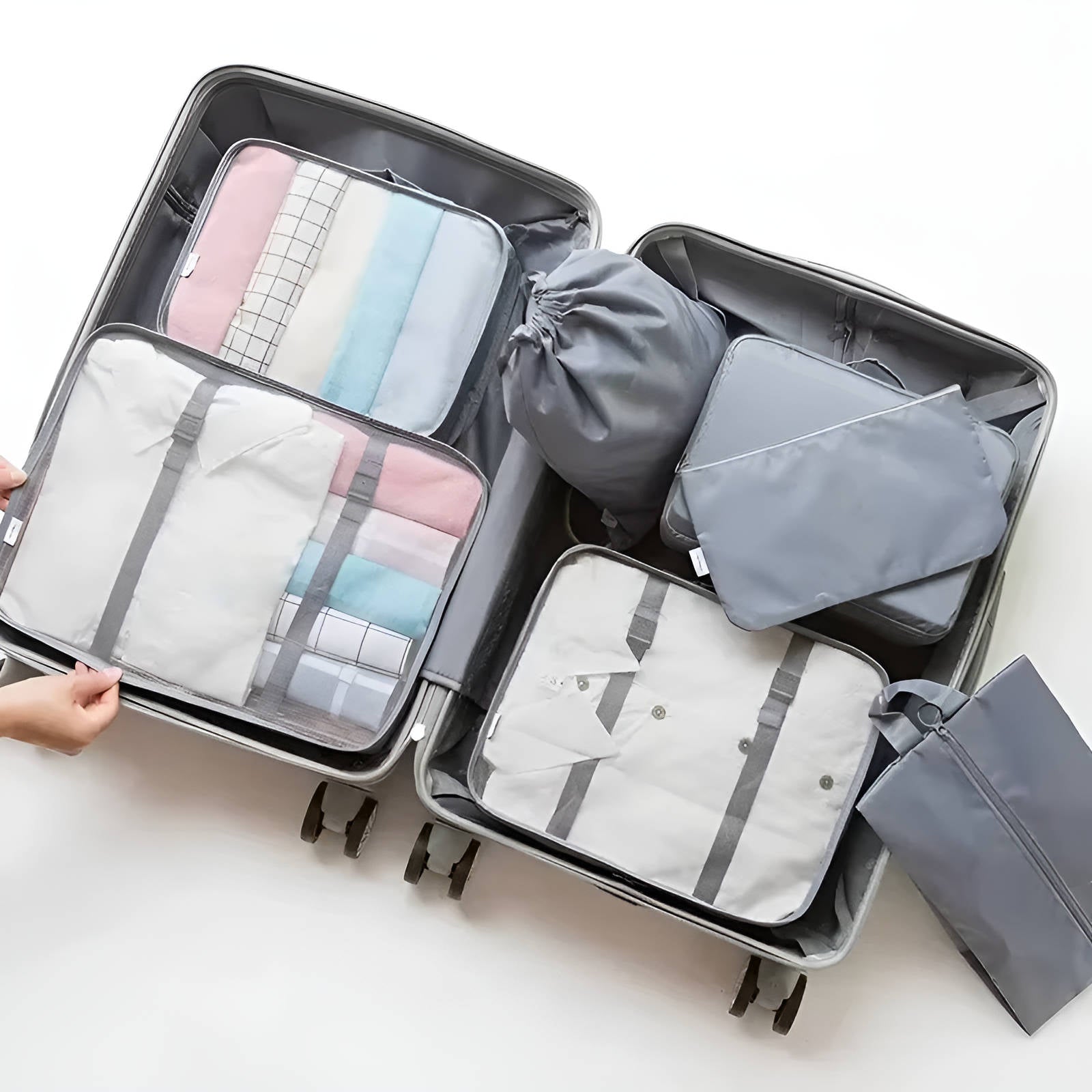 7 Piece Travel Packing Cube Organizer Set with Storage Bags