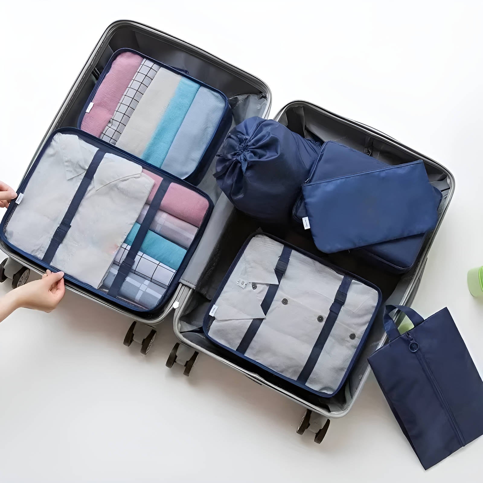 7 Piece Travel Packing Cube Organizer Set with Storage Bags