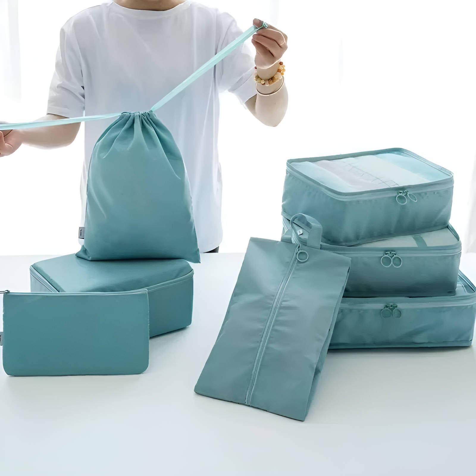 7 Piece Travel Packing Cube Organizer Set with Storage Bags