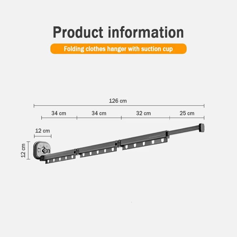 Wall Mounted Foldable Clothes Drying Rack Adjustable