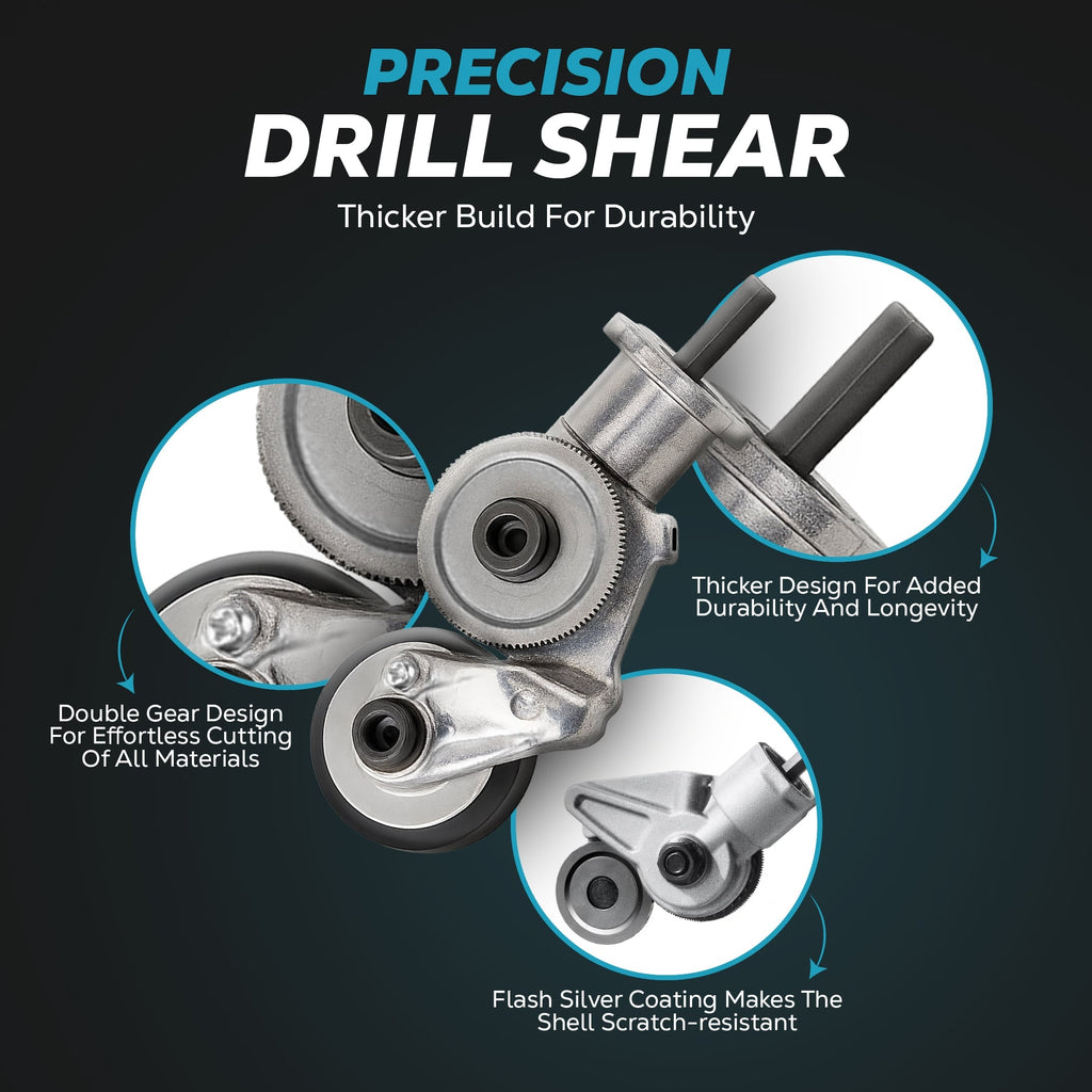 Drill Metal Cutter Sheet Attachment with Dual Cutting Wheels and Stabilizing Rod Blade - Image 8