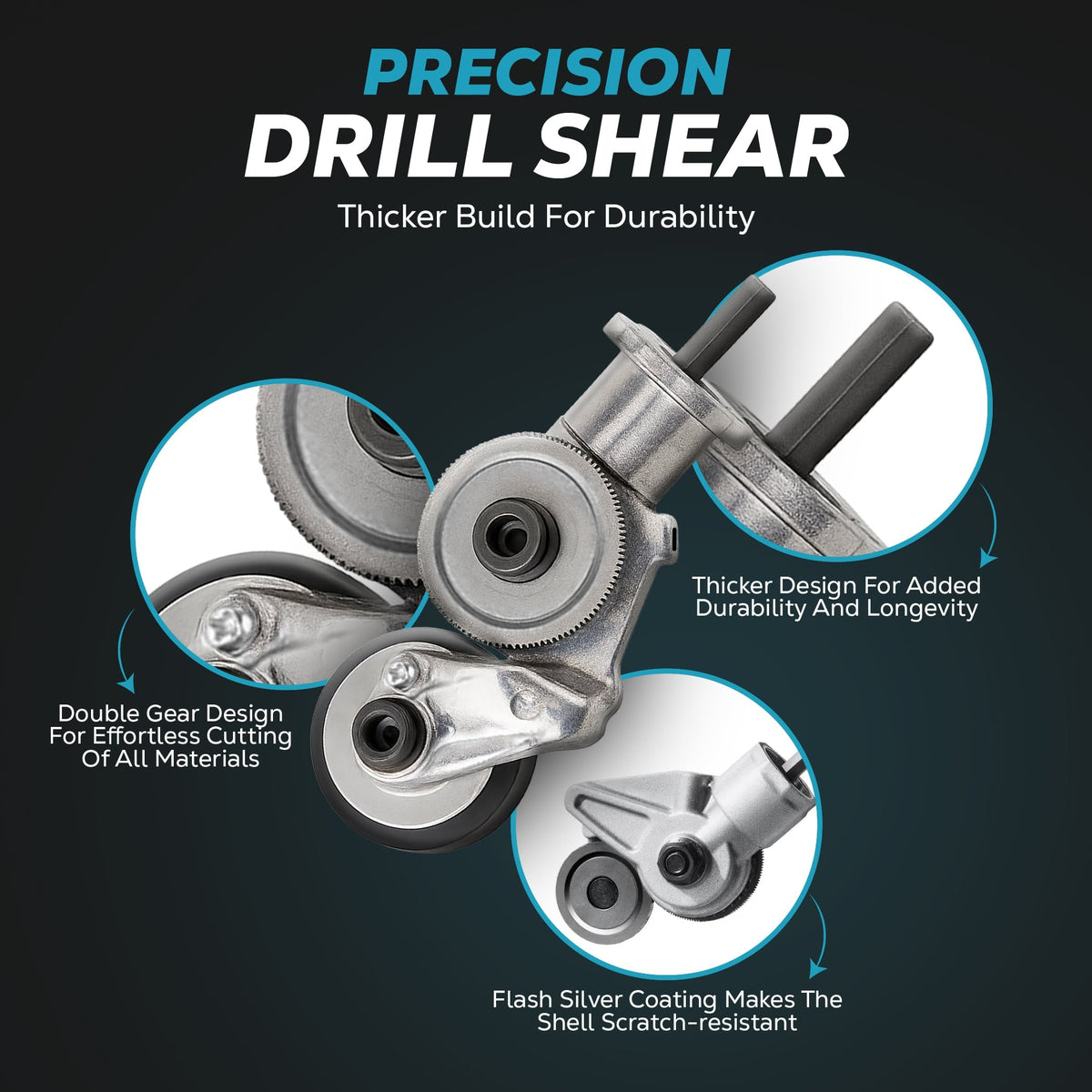 Drill Metal Cutter Sheet Attachment with Dual Cutting Wheels and Stabilizing Rod Blade - Image 8