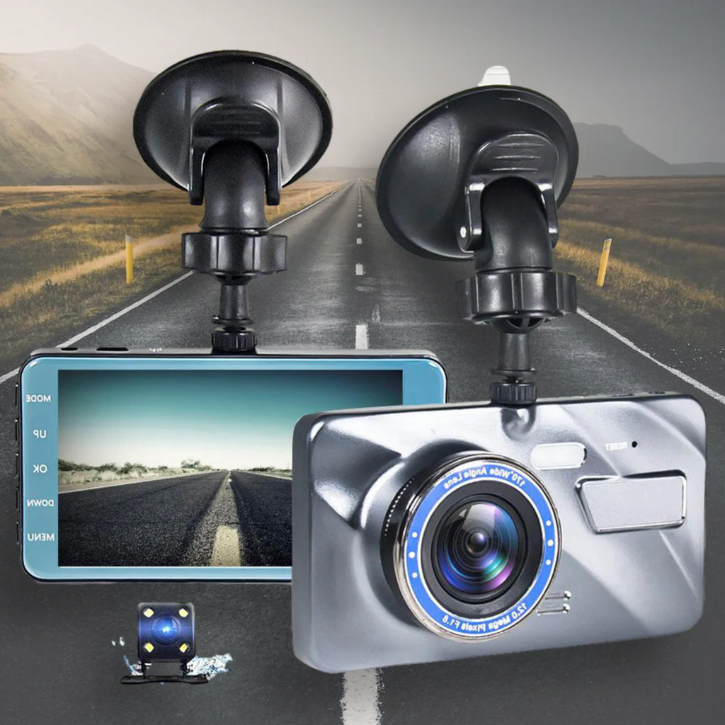 Dual Car Dashboard Camera with Rear Touchscreen Display and Night Vision Wireless Dashcams - Image 1