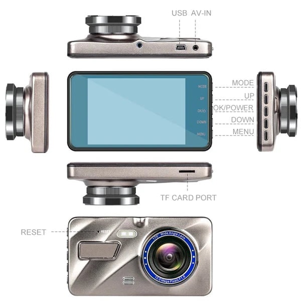 Dual Car Dashboard Camera with Rear Touchscreen Display and Night Vision Wireless Dashcams - Image 2