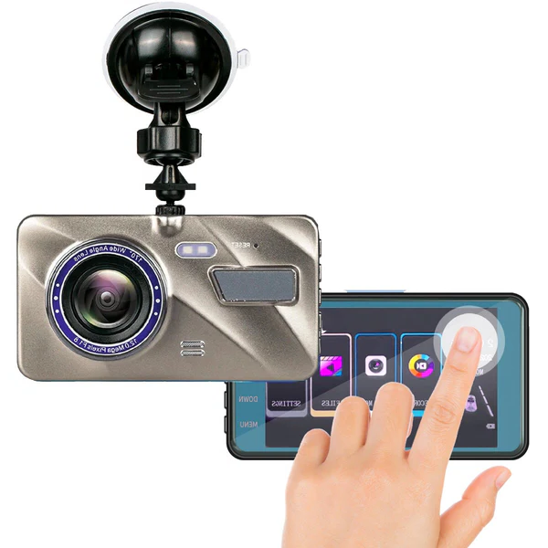Dual Car Dashboard Camera with Rear Touchscreen Display and Night Vision Wireless Dashcams - Image 3