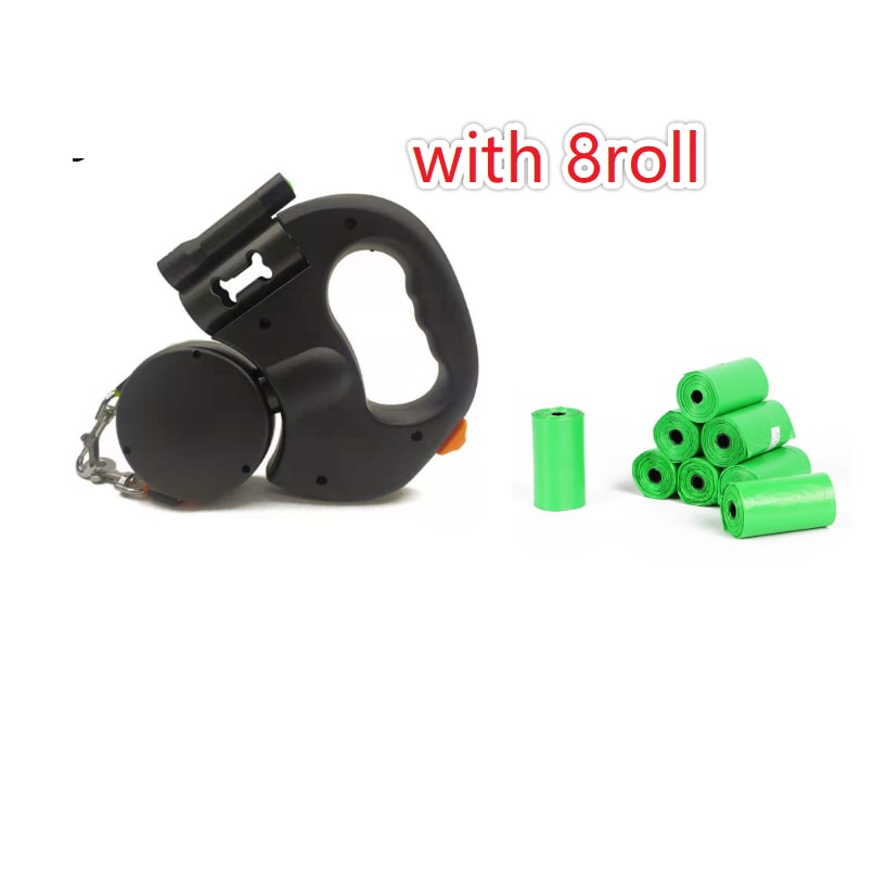 Dual Dog Leash Retractable with LED Flashlight Bag Dispenser and 360 Swivel for Two - Image 7