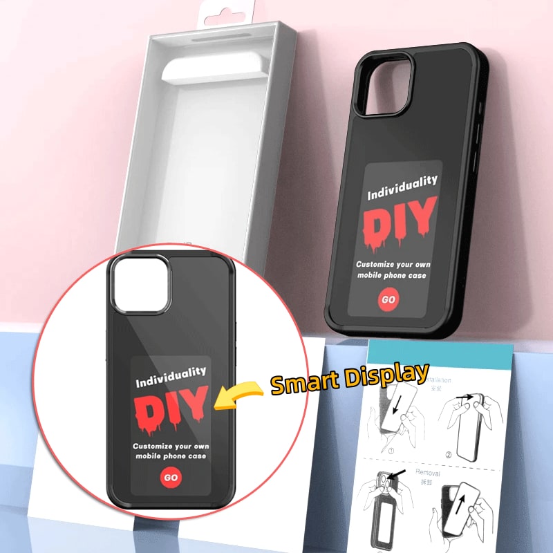 E-Ink Iphone Case with Strap Wallet and Waterproof Pouch Designer Smart Display Cover - Image 14