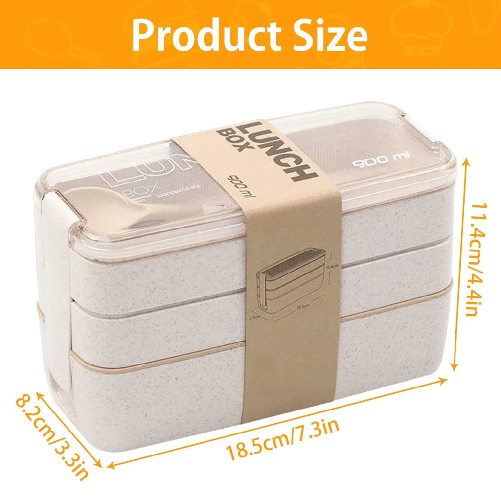 Eco Friendly Leak Proof Bento Box Stackable Portable Compartment Utensils Lunch - Image 4