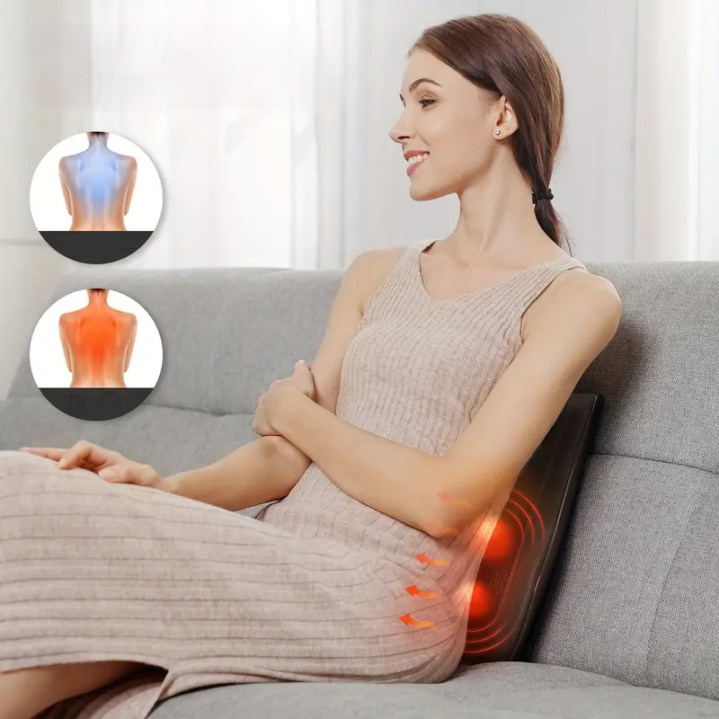 Electric Back and Neck Massager Pillow with Heated Infrared Massage Cushion and Remote Control - Image 1