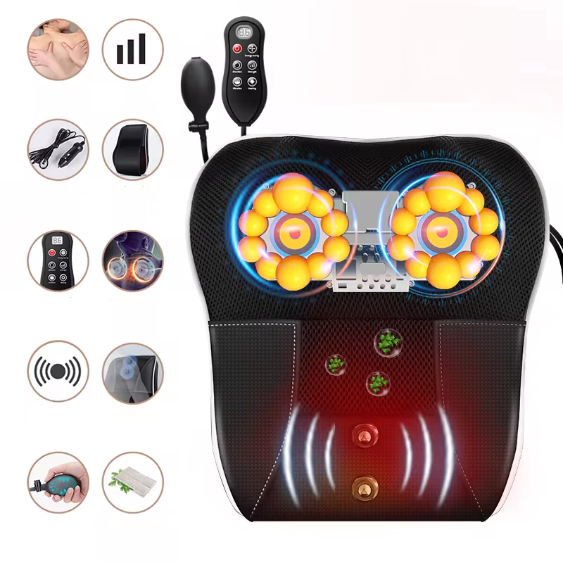 Electric Back and Neck Massager Pillow with Heated Infrared Massage Cushion and Remote Control - Image 4