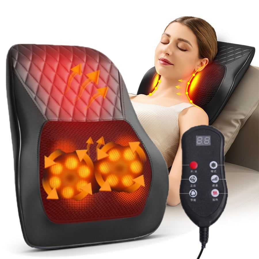 Electric Back and Neck Massager Pillow with Heated Infrared Massage Cushion and Remote Control - Image 5