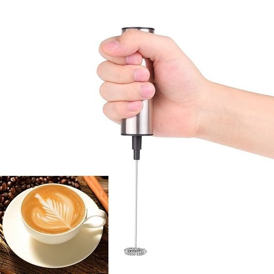 Electric Coffee Frother with Stainless Steel Whisk and USB Rechargeable Handheld Design - Image 3