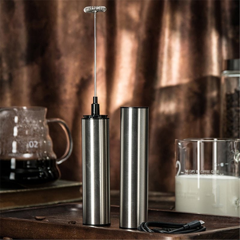 Electric Coffee Frother with Stainless Steel Whisk and USB Rechargeable Handheld Design - Image 4