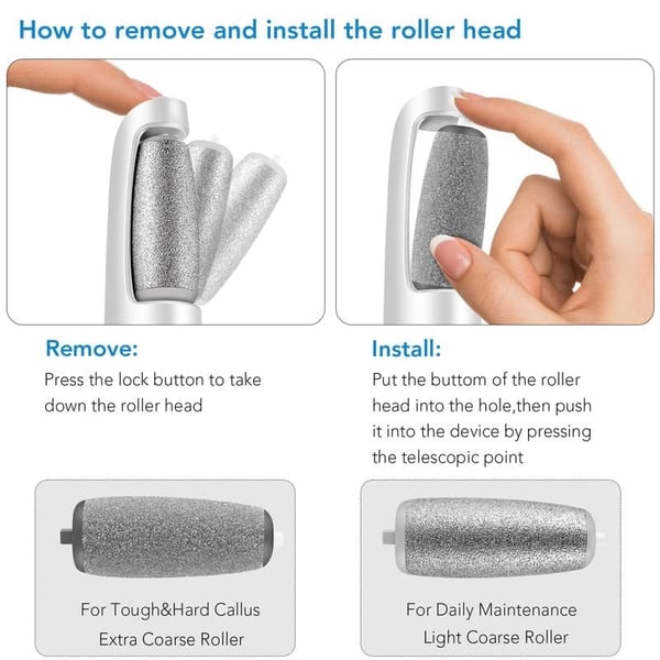 Electric Foot File and Callus Remover with Rechargeable Rotating Roller and Adjustable Speeds - Image 15