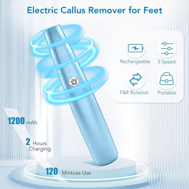 Electric Foot File and Callus Remover with Rechargeable Rotating Roller and Adjustable Speeds - Image 3