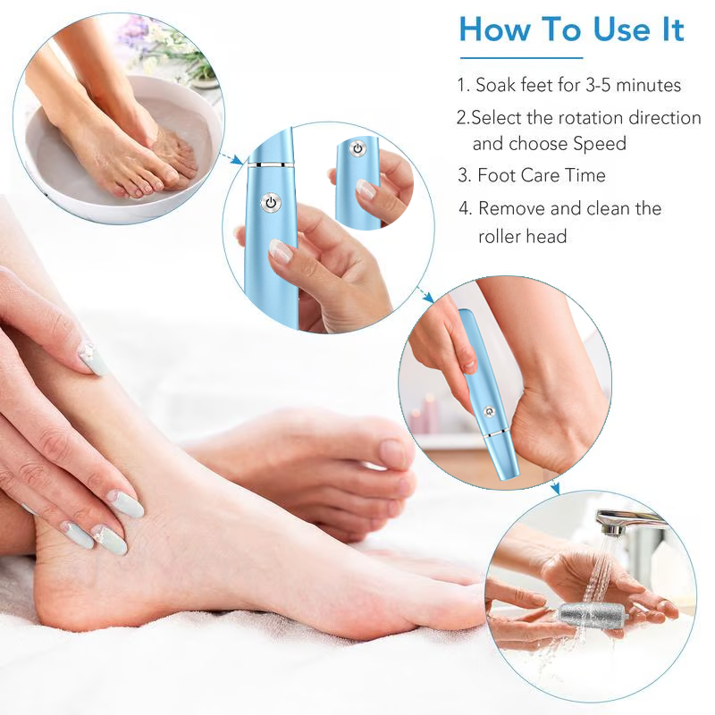 Electric Foot File and Callus Remover with Rechargeable Rotating Roller and Adjustable Speeds - Image 7