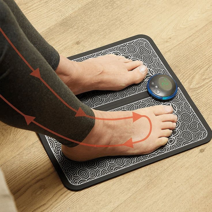 Electric Foot Massager Portable Ems Mat Digital LED Display Wireless Rechargeable - Image 1