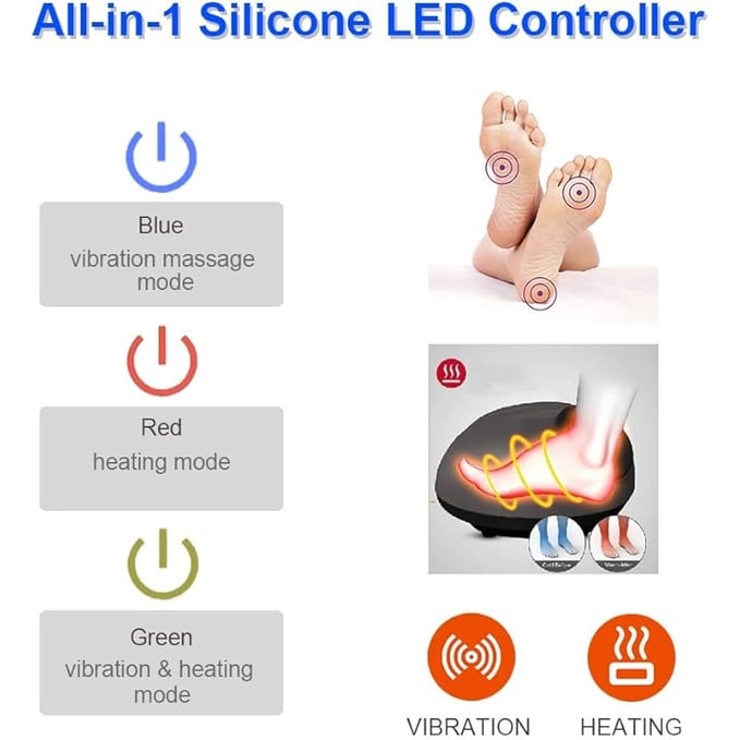 Electric Foot Warmer and Heated Massager with Vibration and Plush Fleece Pouch Massaging - Image 4