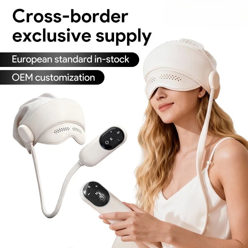 Electric Head and Scalp Massager Eye Compress Heated Air Pressure Visor Headband - Image 1