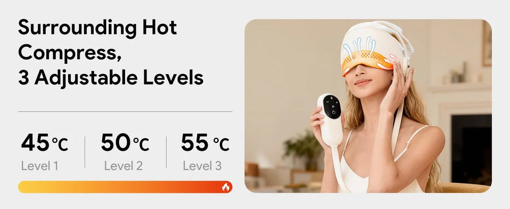 Electric Head and Scalp Massager Eye Compress Heated Air Pressure Visor Headband - Image 11
