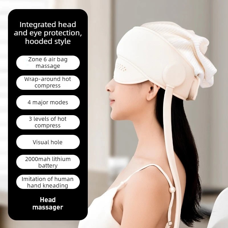 Electric Head and Scalp Massager Eye Compress Heated Air Pressure Visor Headband - Image 20